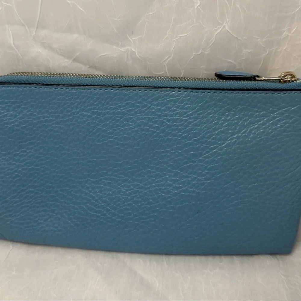 Coach Blue Leather Wristlet - Picture 4 of 5
